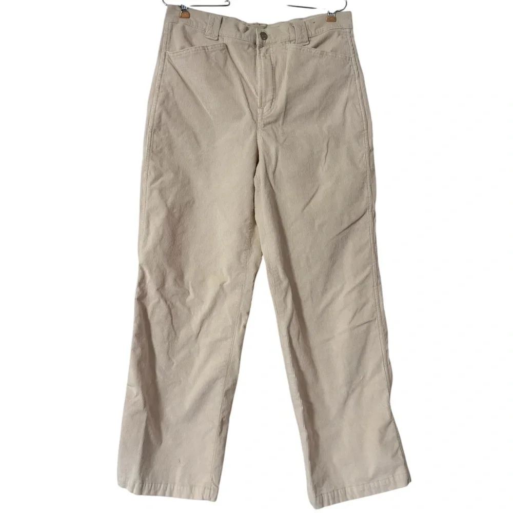 Madewell Emmett 2.0 Corduroy Wide Leg Pants in Cream Sz 30 Super Soft Minimalist